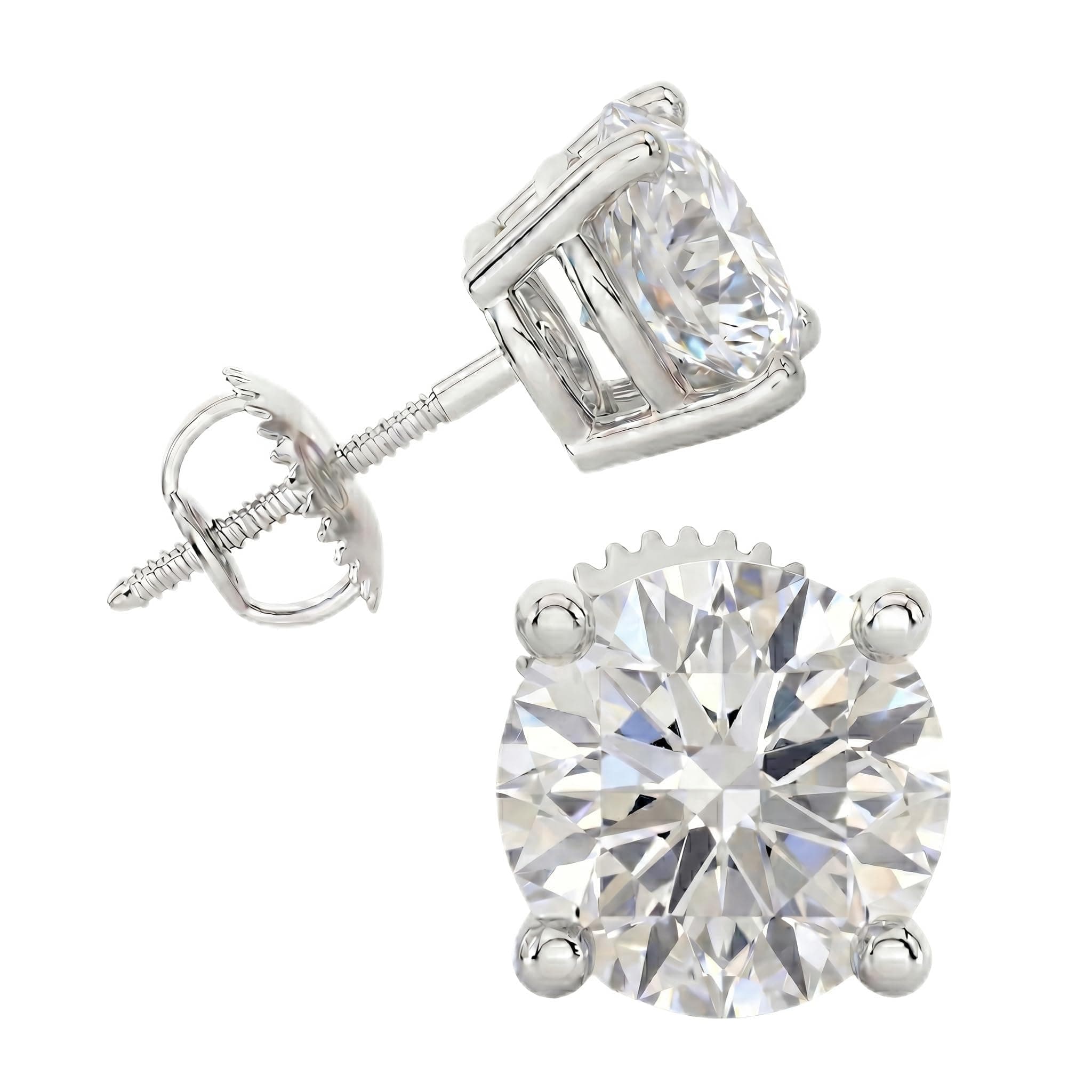 Lab-Grown Diamond Stud Earrings · 14k White Gold · 0.50–4.00 ct